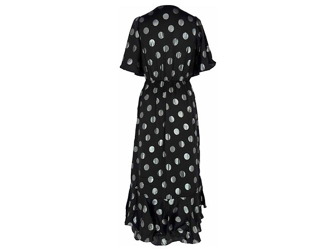 Abito midi Sareth a pois Diane Von Furstenberg in seta nera Nero - vista 3