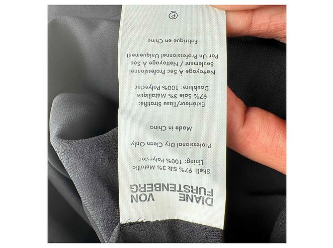 Abito midi Sareth a pois Diane Von Furstenberg in seta nera Nero - vista 5