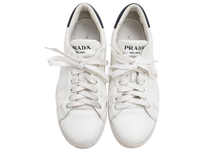 Baskets basses Prada en cuir blanc Écru - vue 5
