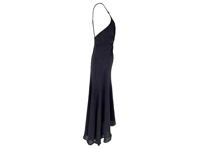 Autre Marque Galvan Escape Twist Front Midi-Kleid aus schwarzem Polyester - Ansicht 2
