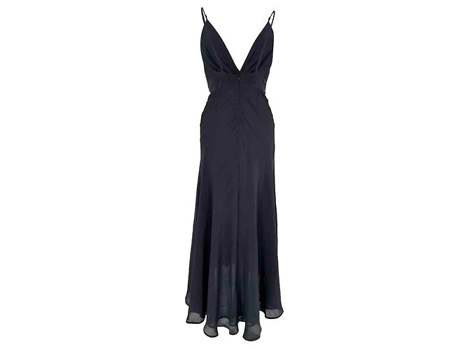 Autre Marque Galvan Escape Twist Front Midi-Kleid aus schwarzem Polyester - Ansicht 3