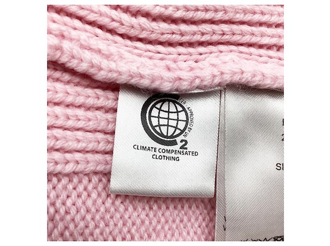 Ganni V-Ausschnitt Strickcardigan aus rosa Wolle Pink - Ansicht 8