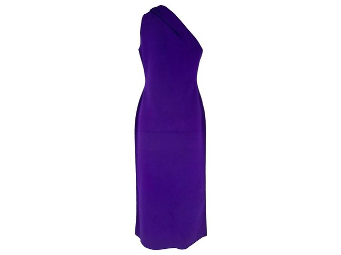 Autre Marque Abito midi monospalla Galvan London in viscosa viola Porpora - vista 4