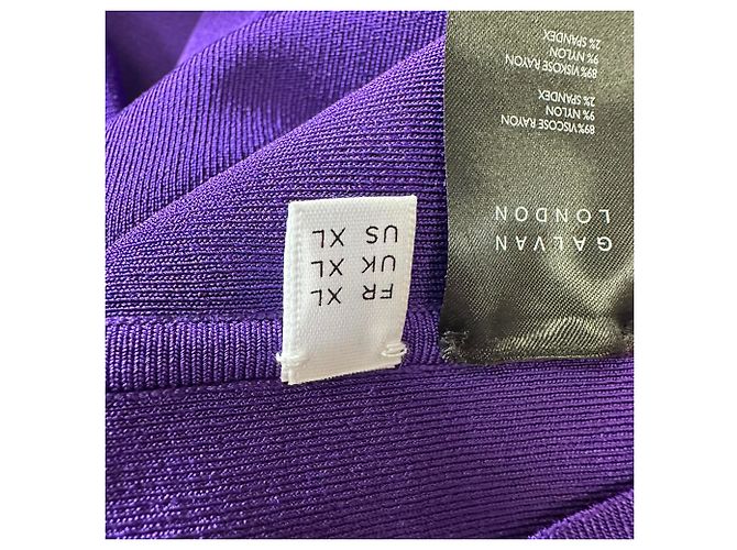 Autre Marque Abito midi monospalla Galvan London in viscosa viola Porpora - vista 5