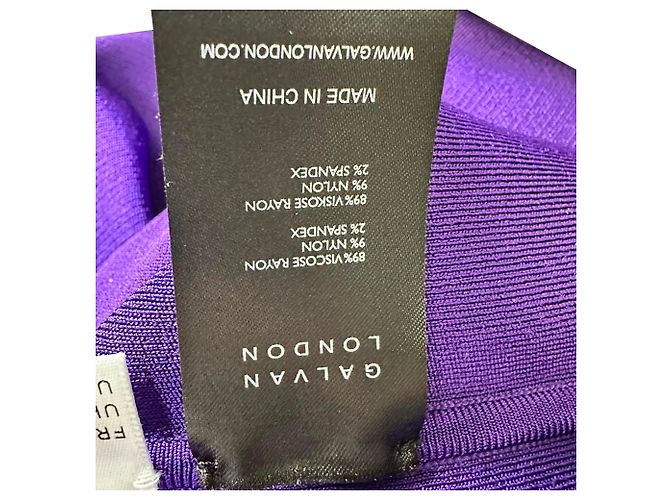 Autre Marque Abito midi monospalla Galvan London in viscosa viola Porpora - vista 6