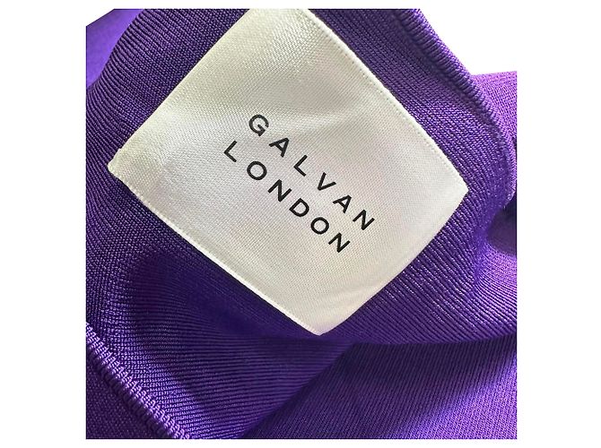 Autre Marque Abito midi monospalla Galvan London in viscosa viola Porpora - vista 8