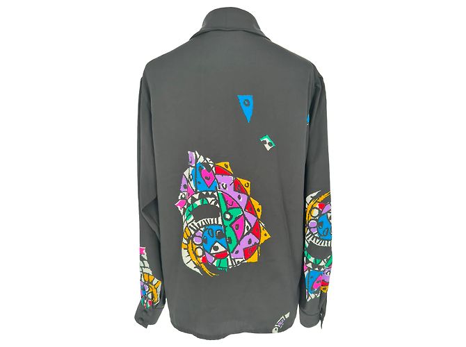 Blusa de manga larga estampada Louis Féraud en seda negra Negro - vista 3