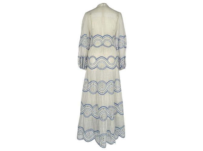 Vestido maxi Cira de algodón blanco con ribete de encaje Zimmermann - vista 3