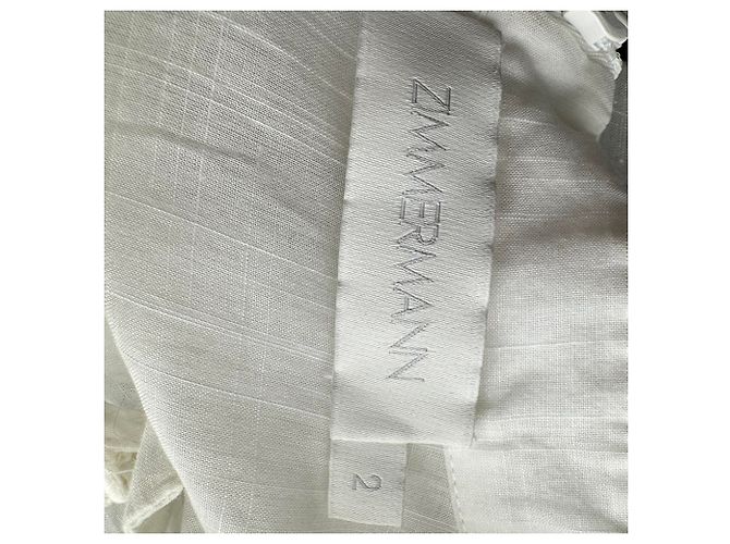 Vestido maxi Cira de algodón blanco con ribete de encaje Zimmermann - vista 8