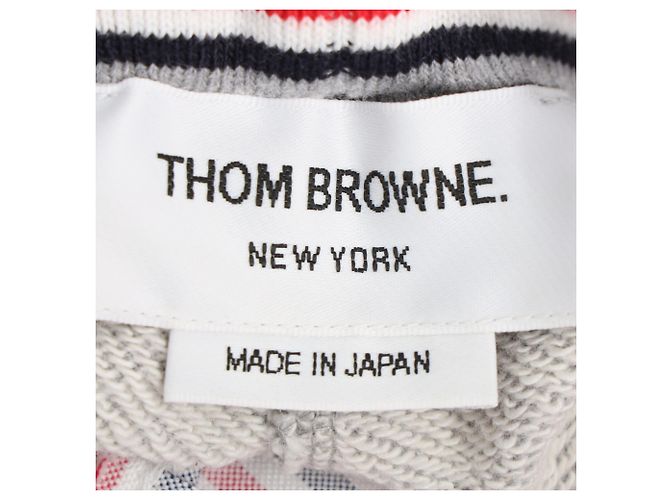 Calções de jogging clássicos Thom Browne 4-Bar em algodão cinzento Cinza - vista 5