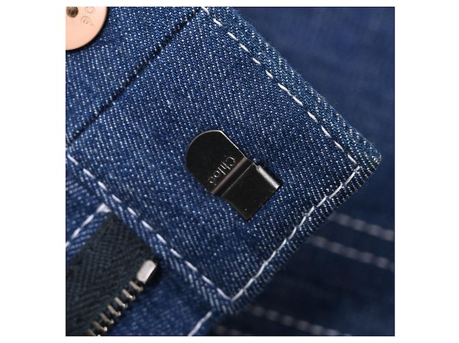 Jeans Flare de Cintura Alta Chloé em Algodão Azul - vista 11