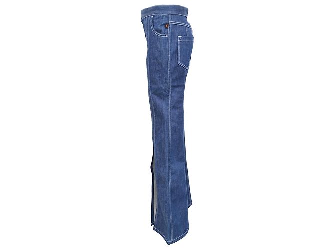 Jeans Flare de Cintura Alta Chloé em Algodão Azul - vista 2