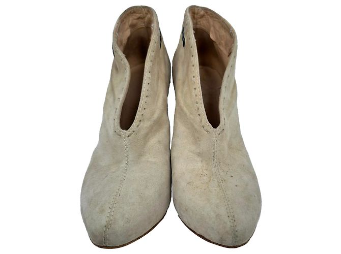 Stivaletti con zeppa Giuseppe Zanotti in camoscio beige - vista 2