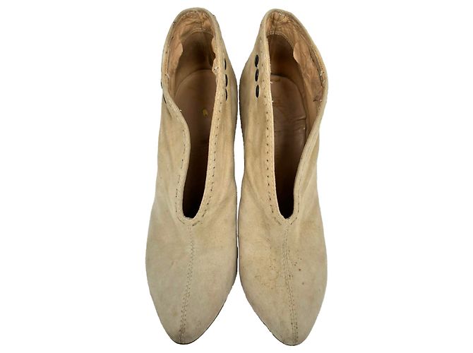 Stivaletti con zeppa Giuseppe Zanotti in camoscio beige - vista 3