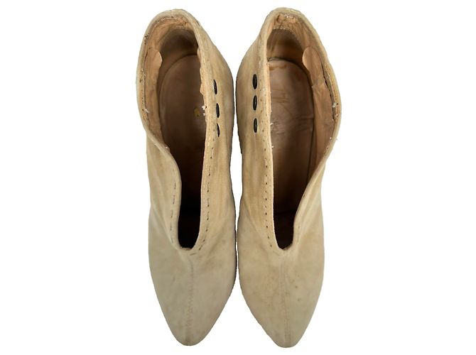 Stivaletti con zeppa Giuseppe Zanotti in camoscio beige - vista 4