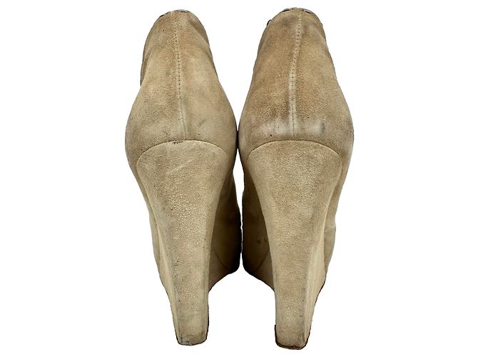Stivaletti con zeppa Giuseppe Zanotti in camoscio beige - vista 7