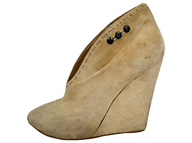 Stivaletti con zeppa Giuseppe Zanotti in camoscio beige - vista 8