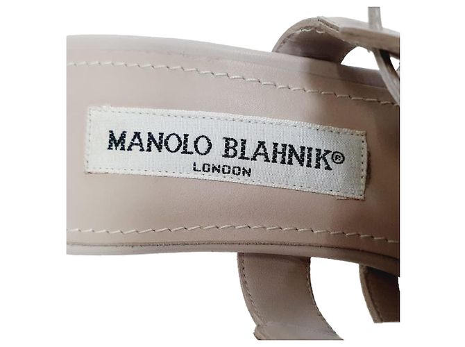 Sandali stringati Manolo Blahnik in pelle grigia Grigio - vista 11