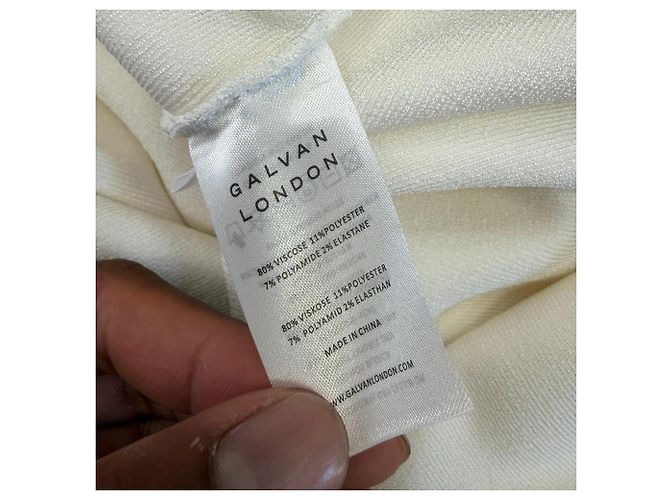 Autre Marque Abito maxi a maniche lunghe con scollo a V Galvan London in viscosa bianca Bianco - vista 5