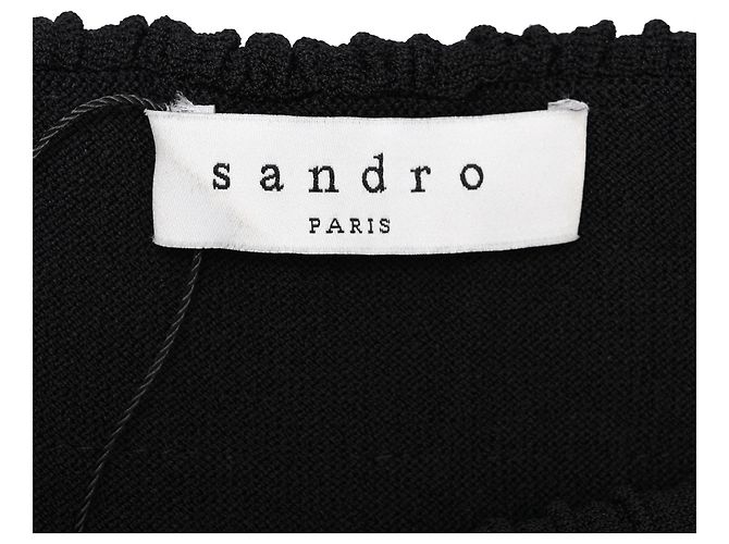 Vestido midi estilo bohemio Sandro Paris en viscosa negra Negro - vista 5