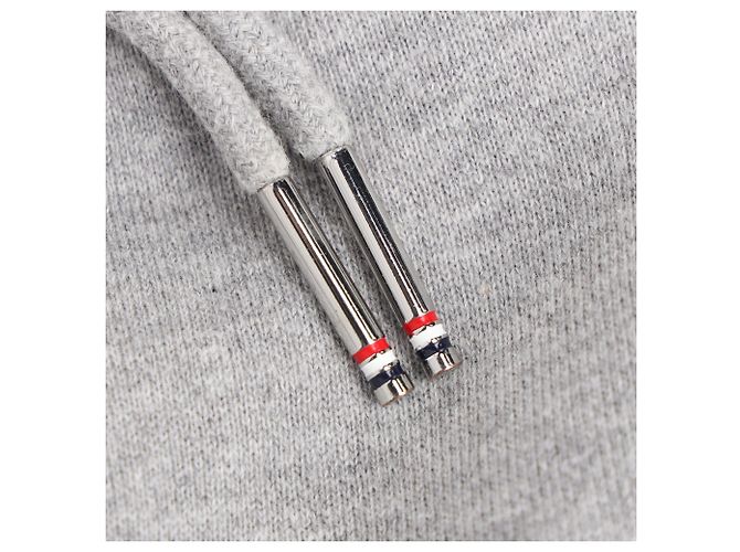 Thom Browne 4-Bar Zip-Up Hoodie aus grauer Baumwolle - Ansicht 11