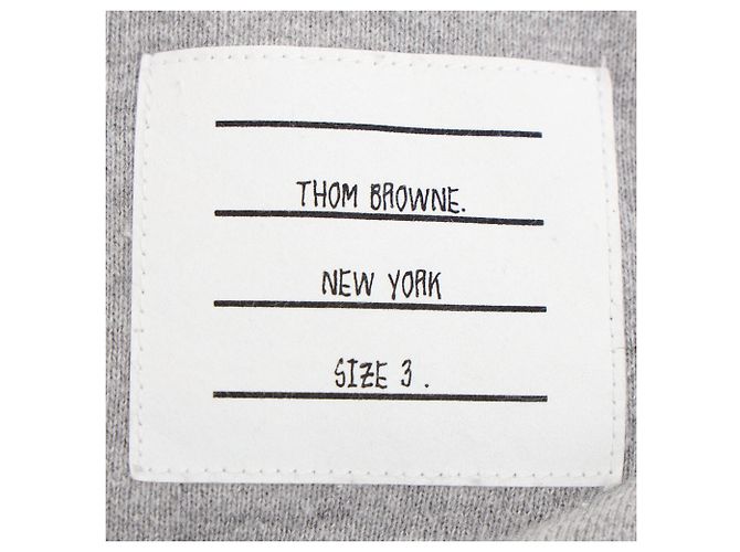 Thom Browne 4-Bar Zip-Up Hoodie aus grauer Baumwolle - Ansicht 8