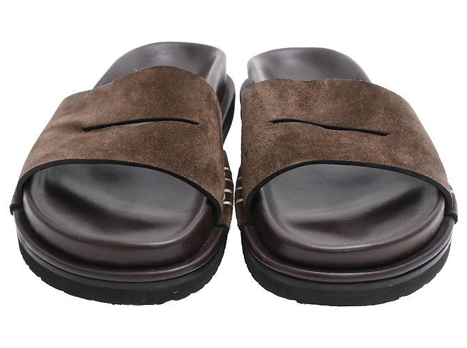 Sandali slide Jw Anderson con plantare in camoscio marrone Rosso - vista 2