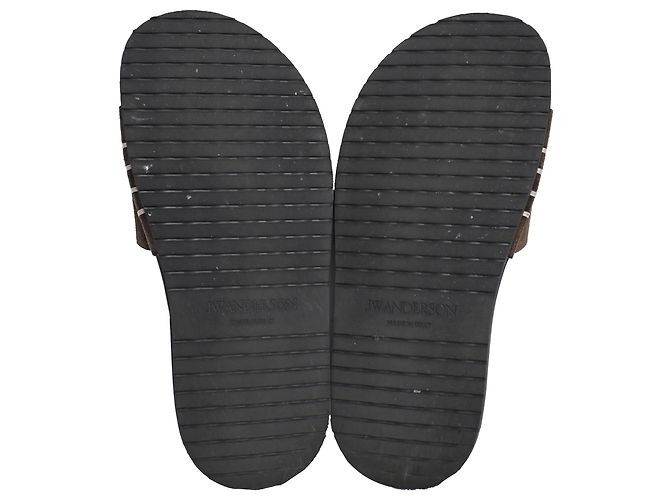Sandali slide Jw Anderson con plantare in camoscio marrone Rosso - vista 6