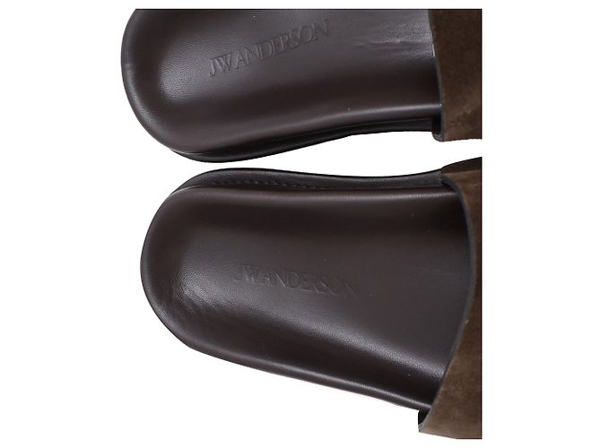 Sandali slide Jw Anderson con plantare in camoscio marrone Rosso - vista 9