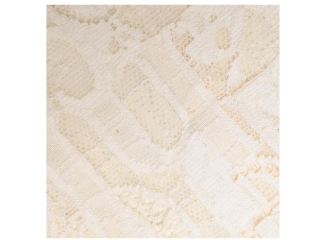Chloé Logo Lace Patterned Blouse in Ivory Cotton White Cream - view 7