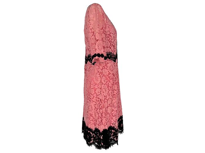 Mini abito in pizzo Dolce & Gabbana in cotone rosa - vista 2