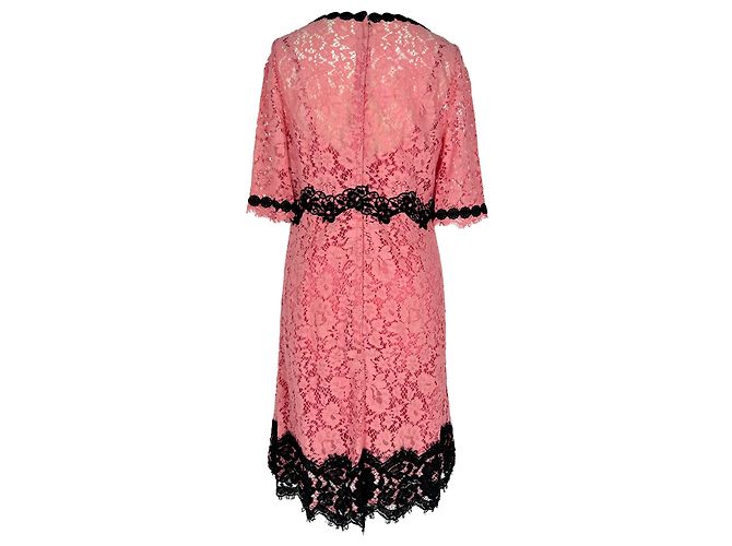 Mini abito in pizzo Dolce & Gabbana in cotone rosa - vista 3