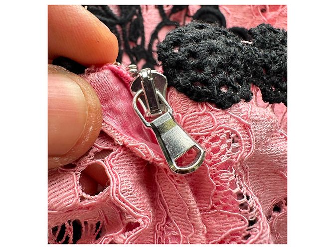 Mini abito in pizzo Dolce & Gabbana in cotone rosa - vista 4