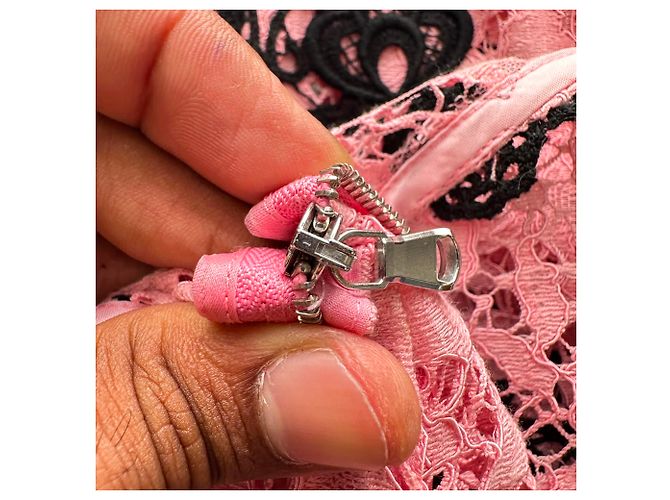 Mini abito in pizzo Dolce & Gabbana in cotone rosa - vista 5