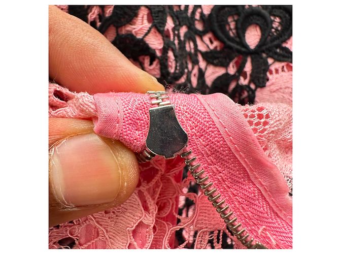 Mini abito in pizzo Dolce & Gabbana in cotone rosa - vista 6
