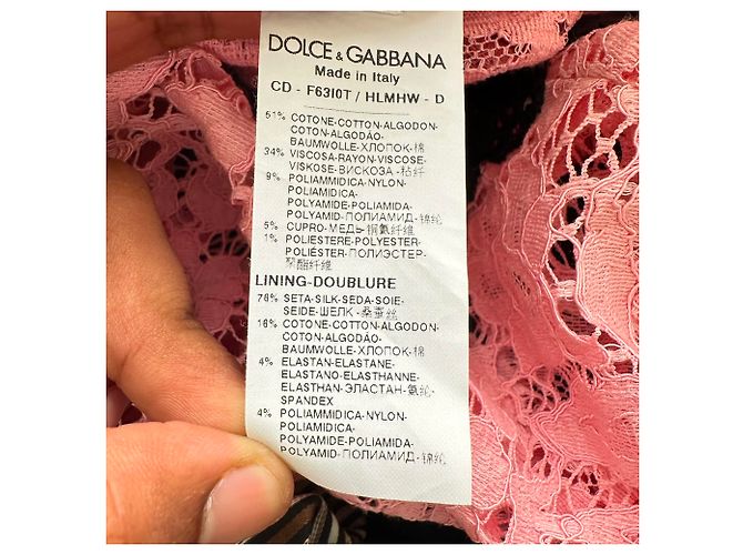 Mini abito in pizzo Dolce & Gabbana in cotone rosa - vista 9