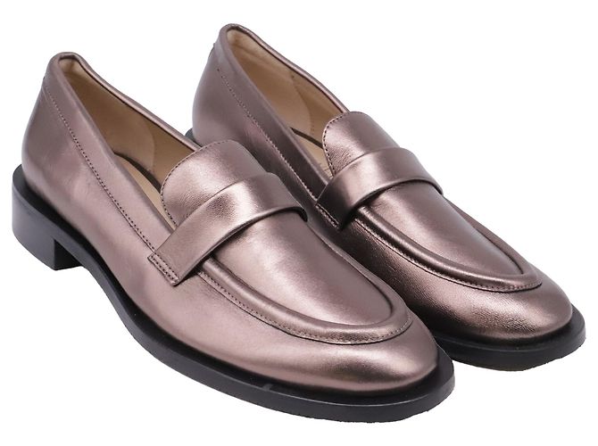 Mocassini Stuart Weitzman Palmer in pelle Bronze Metallico Bronzo - vista 3