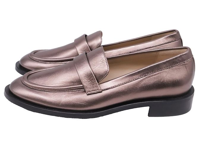 Mocassini Stuart Weitzman Palmer in pelle Bronze Metallico Bronzo - vista 4