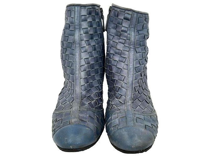 Timeless Botines Chanel CC Woven Accent en cuero azul Azul claro - vista 2