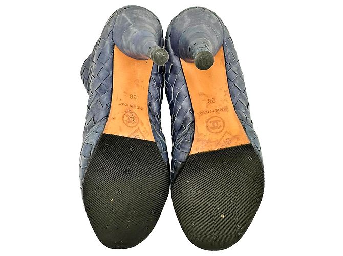Timeless Botines Chanel CC Woven Accent en cuero azul Azul claro - vista 9