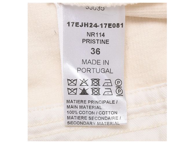 Top de manga comprida com decote em V e faixa Chloé em algodão creme Branco Cru - vista 6