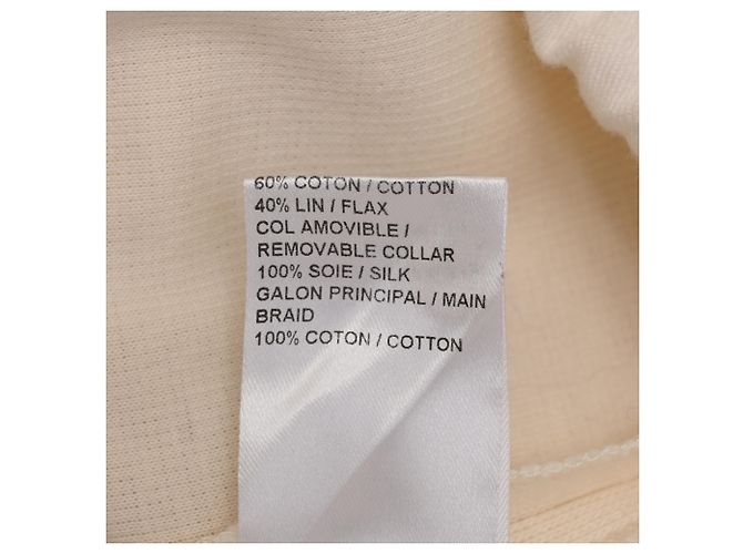 Top de manga comprida com decote em V e faixa Chloé em algodão creme Branco Cru - vista 7
