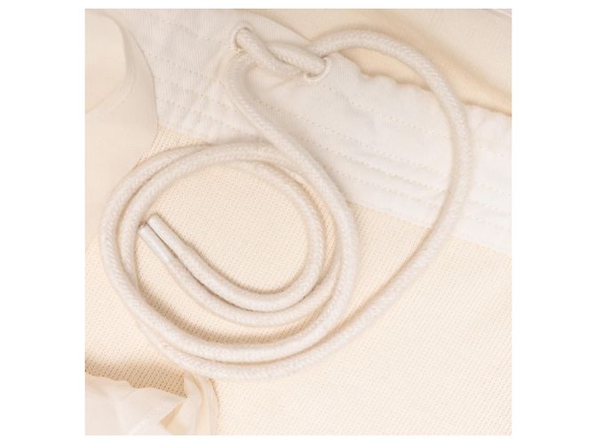 Top de manga comprida com decote em V e faixa Chloé em algodão creme Branco Cru - vista 9