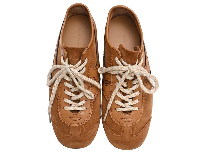 Sneakers basse Dries Van Noten in camoscio marrone Rosso - vista 5