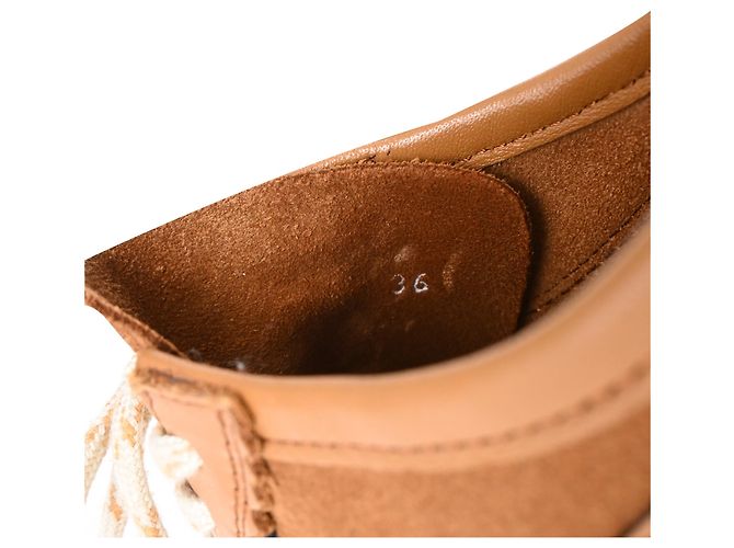 Sneakers basse Dries Van Noten in camoscio marrone Rosso - vista 7