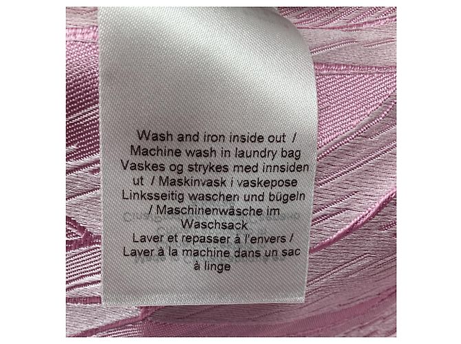 Ganni Midi-Kleid aus Jacquard mit Puffärmeln in rosa Polyester - Ansicht 6