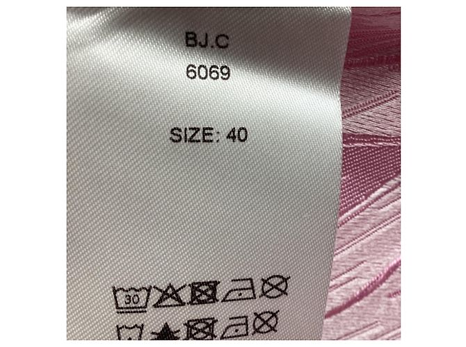 Ganni Midi-Kleid aus Jacquard mit Puffärmeln in rosa Polyester - Ansicht 8