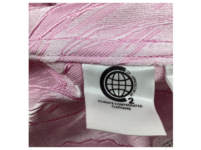 Ganni Midi-Kleid aus Jacquard mit Puffärmeln in rosa Polyester - Ansicht 9