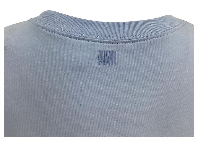 T-shirt AMI Paris Ami de Cœur in cotone blu Blu chiaro - vista 10