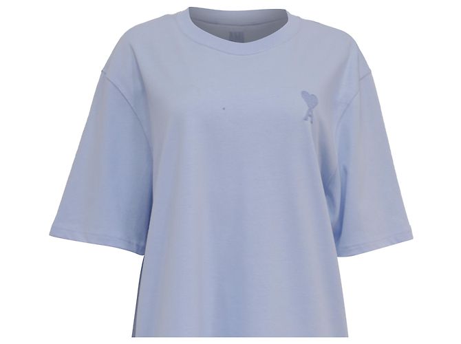 T-shirt AMI Paris Ami de Cœur in cotone blu Blu chiaro - vista 4